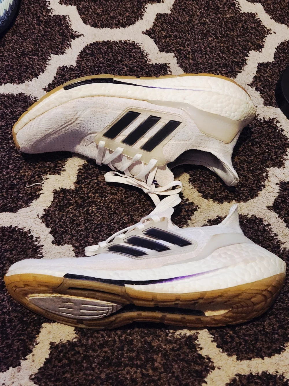 adidas White and Black Athletic Running Shoes